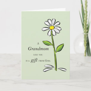 Carte Cadeau de Dieu Mamie Marguerite Religieuse Grand-p