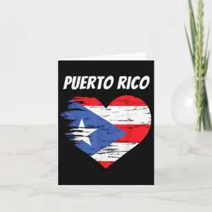 Carte Cadeau de drapeau de coeur d'amour de Porto Rico é