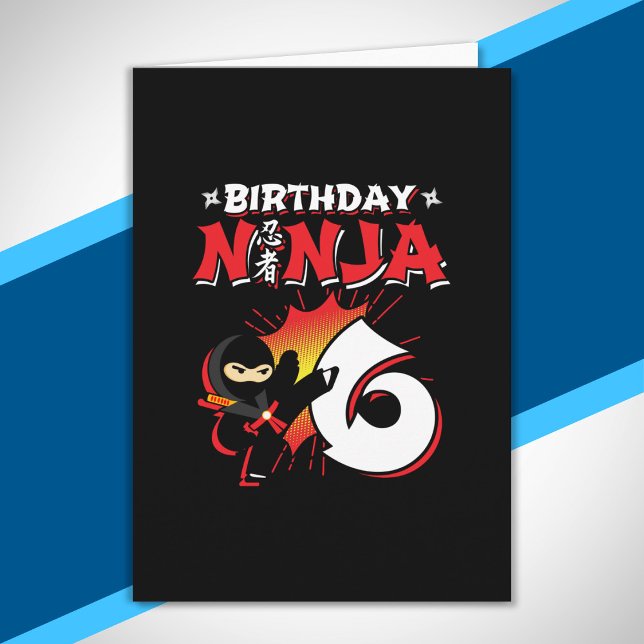 Carte Cadeau de fête d'anniversaire pour enfants ninja - (Créateur téléchargé)