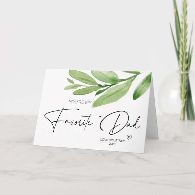 Carte Cadeau de fête des pères pour papa de la fille et  (Devant)