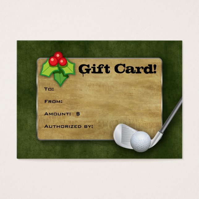 Carte cadeau de golf de Noël - Fête des pères vert (Devant)