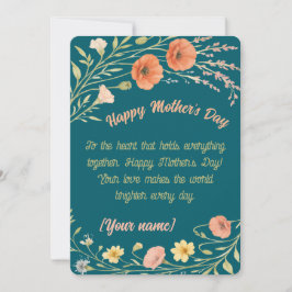 Carte cadeau de la fête des mères Fleur des champs