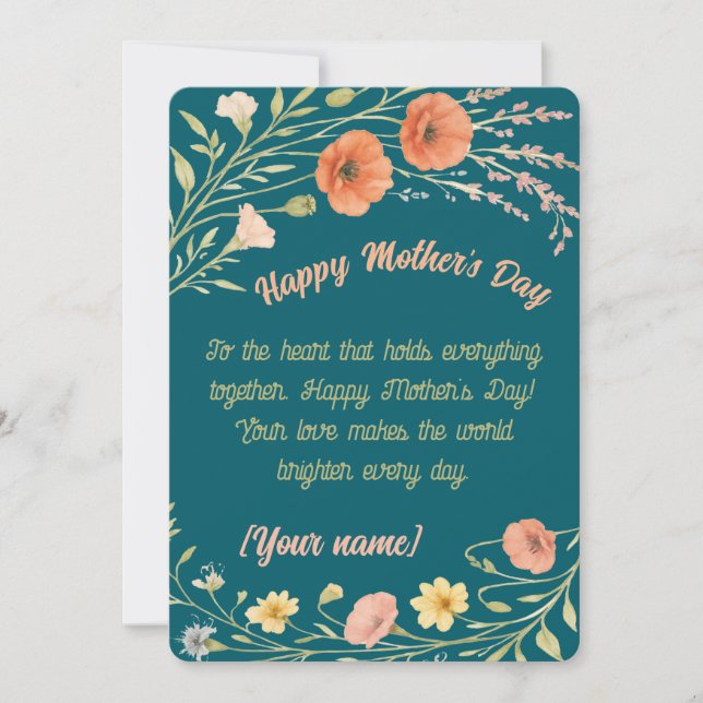 Carte cadeau de la fête des mères Fleur des champs (Devant)