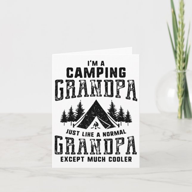 Carte Cadeau de la fête des pères grand-père Camping Gra (Devant)