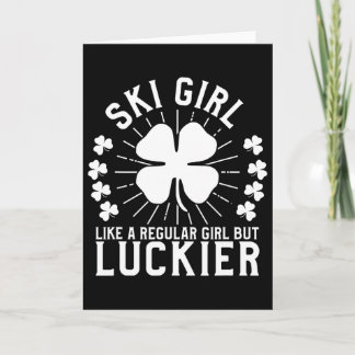Carte Cadeau de la fille de ski de la Saint-Patrick 