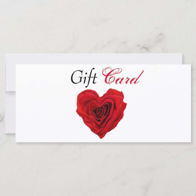 Carte cadeau de la Saint-Valentin en forme de coeu (Devant)