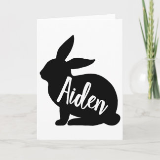 Carte Cadeau de lapin de Pâques personnalisé Aiden 