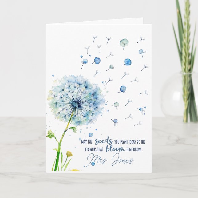 Carte cadeau de l'appréciation du professeur dandelion e (Devant)