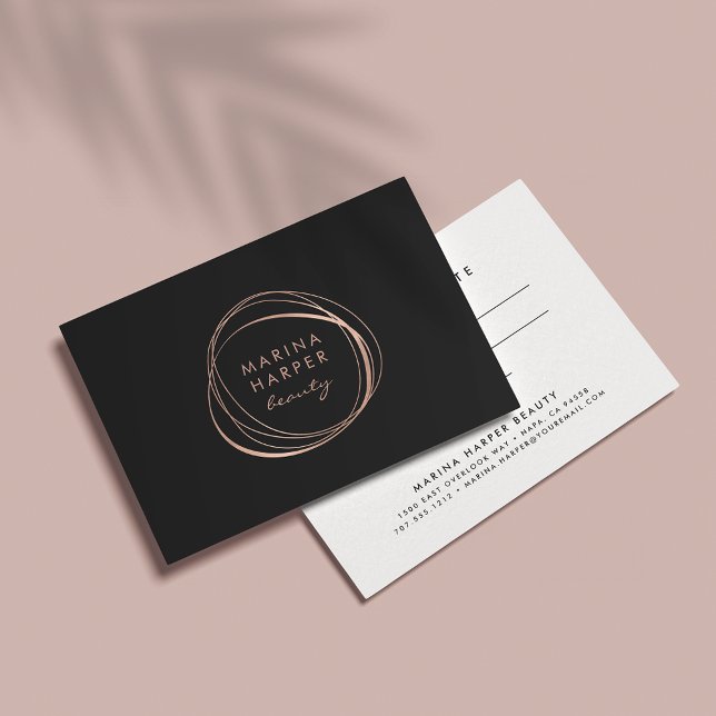 Carte cadeau de logo Abstrait Faux Rose Gold (Créateur téléchargé)