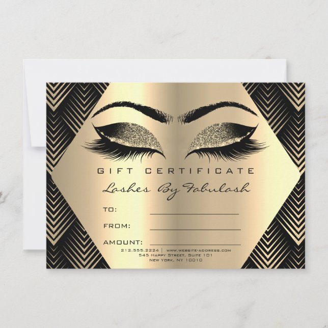 Carte Cadeau de maquillage Gold Black Sepia certificat c (Devant)