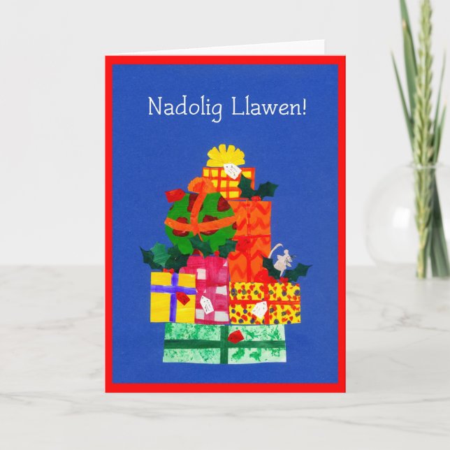 Carte cadeau de Noël amusant, salutation galloise (Devant)