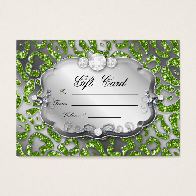 Carte cadeau de Noël Bijoux Zebra Green Leopard (Devant)