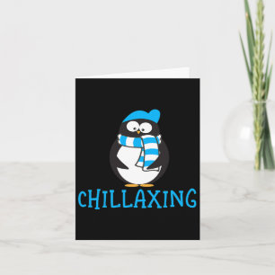 Carte Cadeau de Noël de pingouin mignon décontracté pour