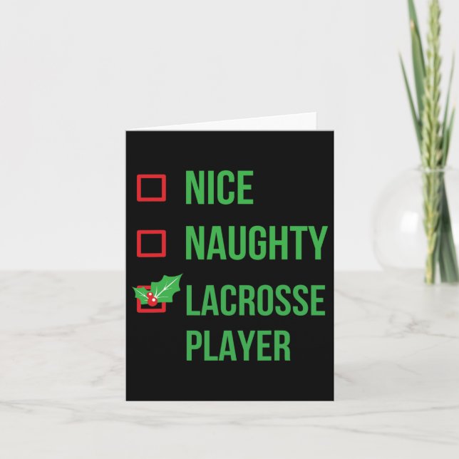 Carte Cadeau de Noël drôle de pyjama joueur de crosse  (Devant)
