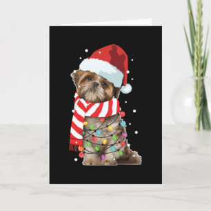 Carte Cadeau de Noël drôle pour amateur de chien Shitzu 