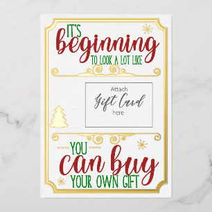 Carte cadeau de Noël Foil Funny Titulaire de bon