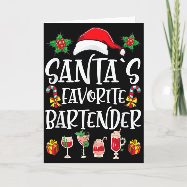 Carte Cadeau de Noël pour barman Le barman préféré du Pè (Devant)