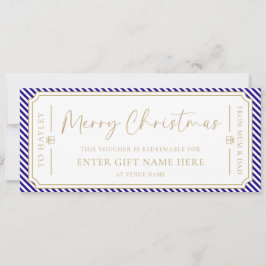 Carte cadeau de Noël Royal Blue Stripe