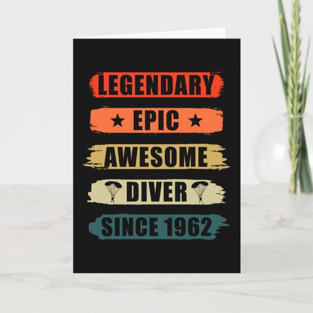 Carte Cadeau de parachutiste vintage 1962 (Devant)