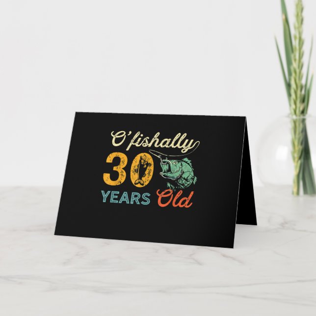 Carte Cadeau de pêche pour 30 ans Rétro Anniversaire des (Devant)