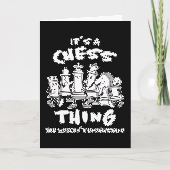 Carte Cadeau de pièce d'échecs Joueur d'échecs Jeu d'éch (Devant)