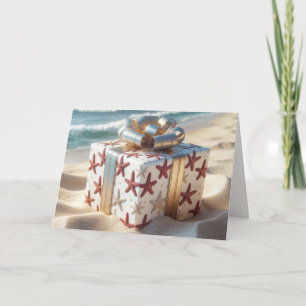 Carte Cadeau de plage de Noël avec poisson-Starfish