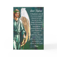 Cadeau de prière de l'ange guérisseur Saint Raphaë