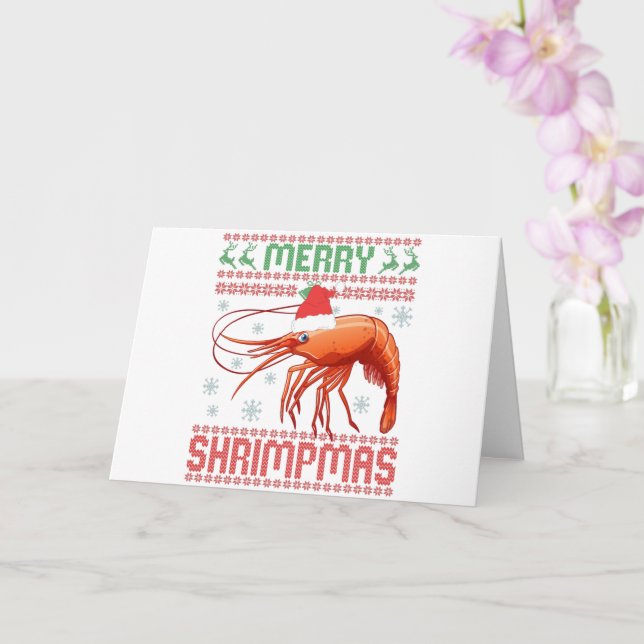 Carte Cadeau de pull de Noël marrant pour crevettes (Orchidée)