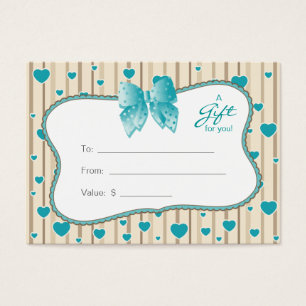 Carte cadeau de salon Spa Saint Valentin Coeurs bl