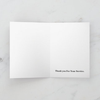 Carte Cadeau de service militaire patriotique Merci aux