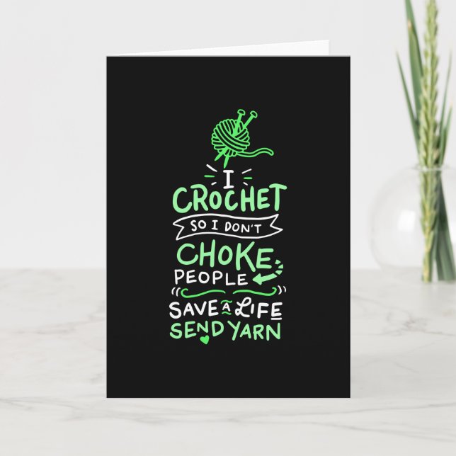 Carte Cadeau de tricoteuse au crochet (Devant)