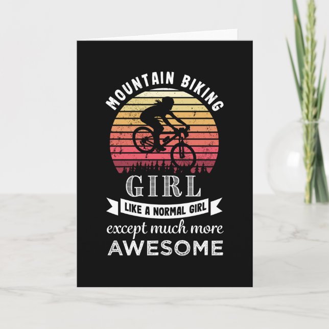 Carte Cadeau drôle de MTB pour fille de VTT (Devant)