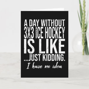 Carte Cadeau drôle de sport de hockey sur glace 3x3