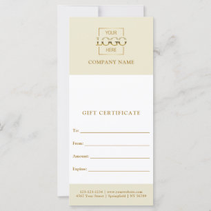 Carte cadeau entreprise personnalisée Élégante Bei