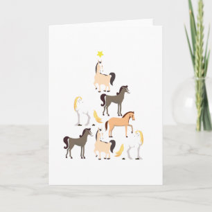 Carte Cadeau équestre mignon d'arbre de Noël de cheval