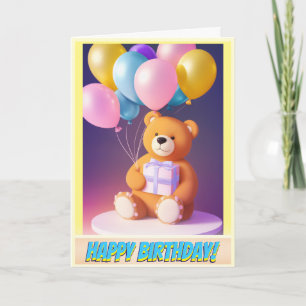 Carte Cadeau et ballons à l'ours en peluche