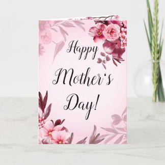 Carte Cadeau Fête des Mères Fleurie Rose Rouge Mig