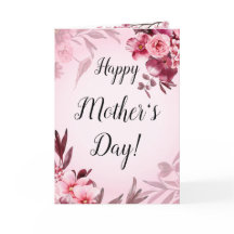 Carte Cadeau Fête des Mères Floral Rose Rouge Mign