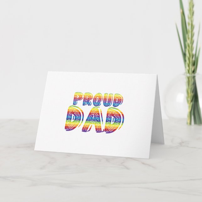 Carte Cadeau fier de fête des pères de gay pride de (Devant)