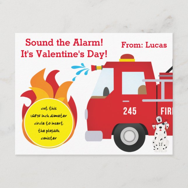 Carte cadeau Firefighter Valentine's Play Doh (Devant)