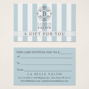 Carte cadeau French Blue Awning Stripes avec Monog