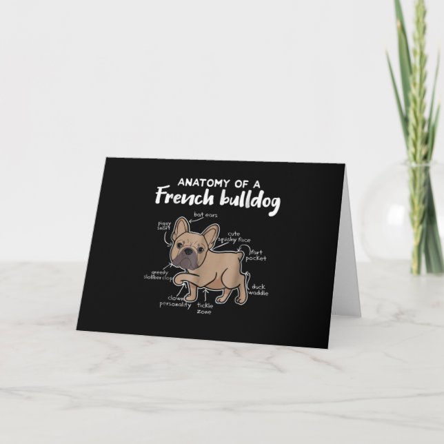 Carte Cadeau Frenchie | Cadeau Anatomie d'un Bouledogue  (Devant)