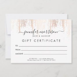 Carte cadeau Glam Script Rose Gold Confetti Rain