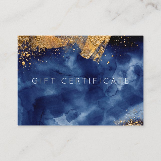 Carte cadeau Gold Watercolor Luxe Navy (Devant)
