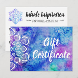 Carte Cadeau Holistique de Mandala à l'Aquarelle