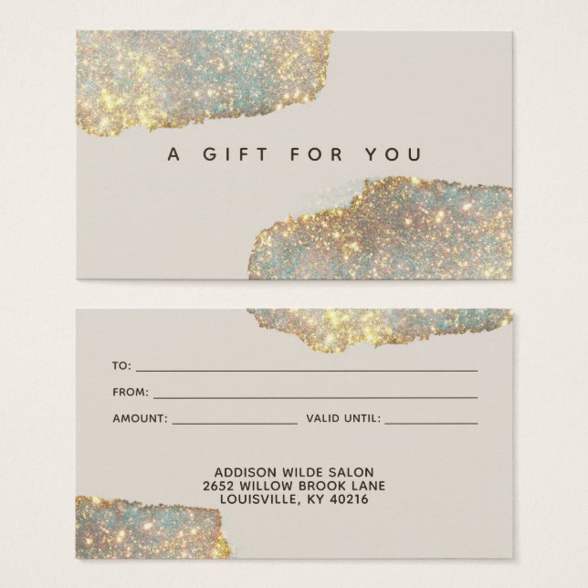 Carte cadeau Holographique moderne Parties scintil (Devant & derrière)