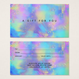 Carte cadeau iridescente Opale Pailletée Holograph