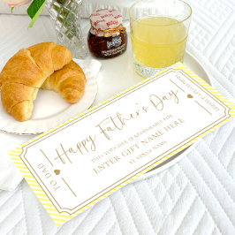 Carte cadeau Jaune Happy Fête des pères