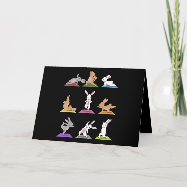 Carte Cadeau Lapin | Yoga de Lapin dans des Postures de  (Devant)