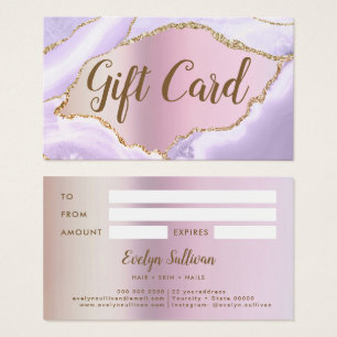 Carte cadeau Lavender Agate Faux Pearlescent Foil